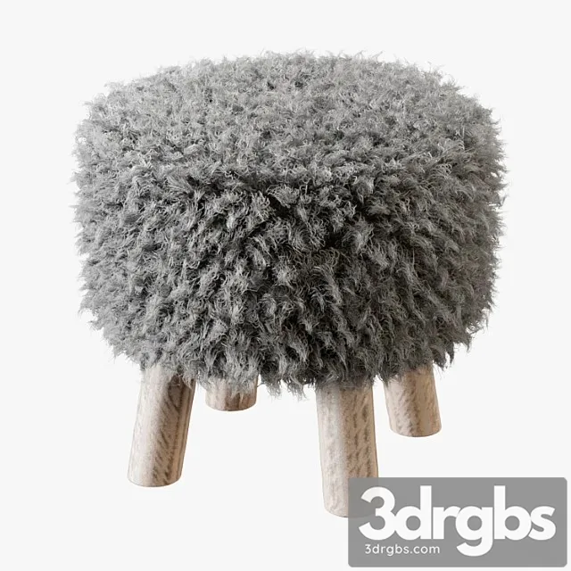 Luxury gotland sheepskin stool 2 3D Model Free