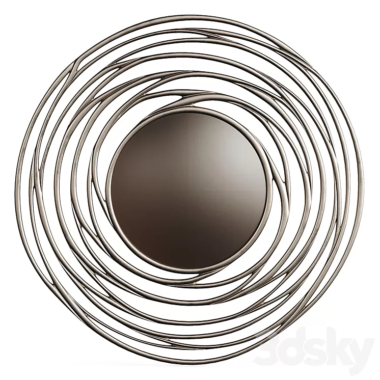 Luxury Mirror Round Metal 0056 GOLD 3D Model Free