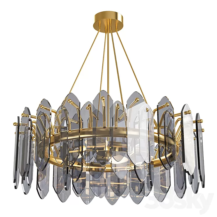 luxury & modern blurry crystal designer chandelier. code 3D Model