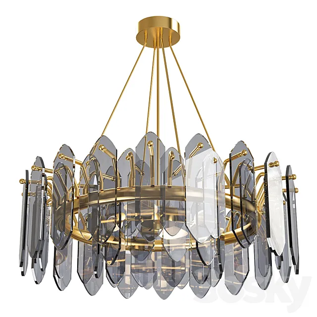 luxury & modern blurry crystal designer chandelier. code 3DModel