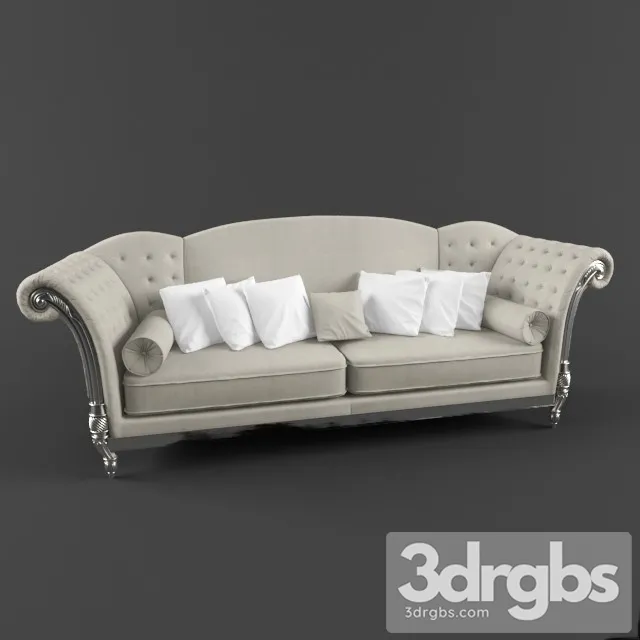 Luxury Neoclassic Fabric Sofa 3D Model Free