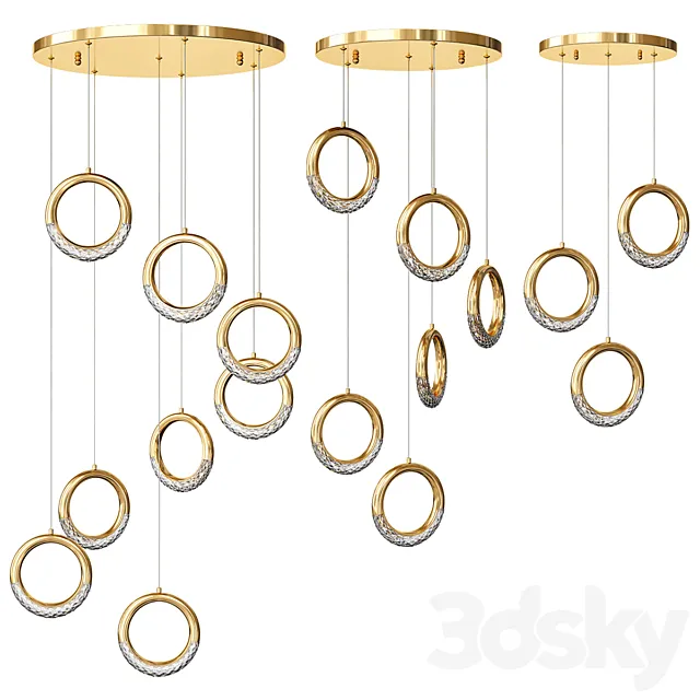 Luxury Ring Led Chandelier 3D Model