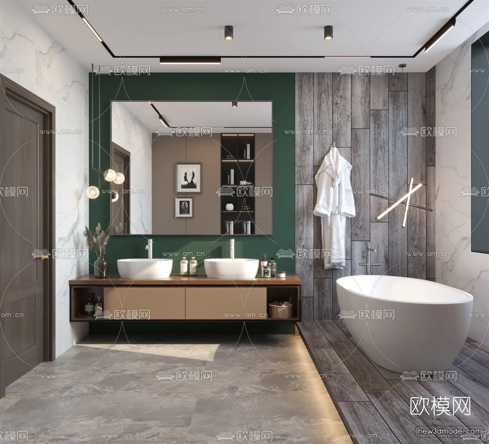 Luxury Style Interior 3D Blocks - Bathroom 3D Model - 281