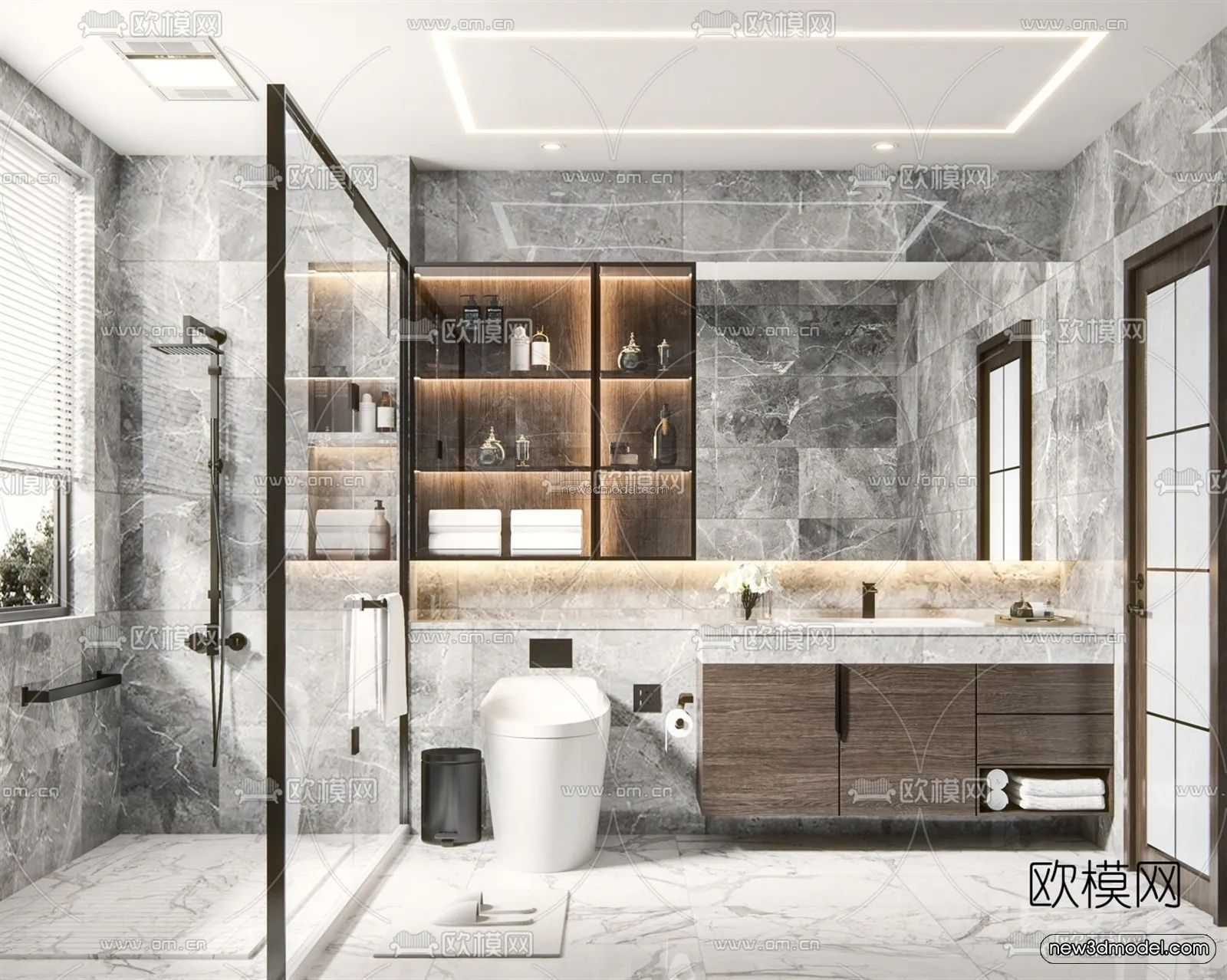 Luxury Style Interior 3D Blocks - Bathroom 3D Model - 283