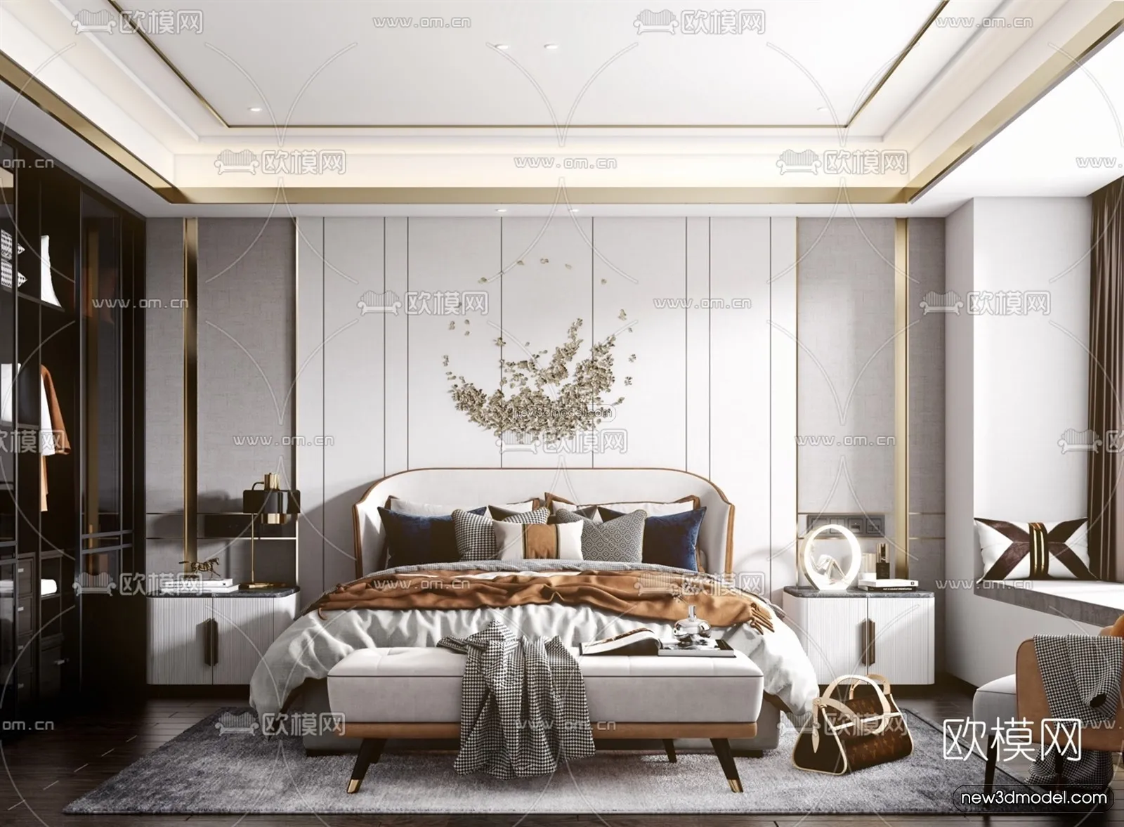 Luxury Style Interior 3D Blocks - Bedroom 3D Model - 200