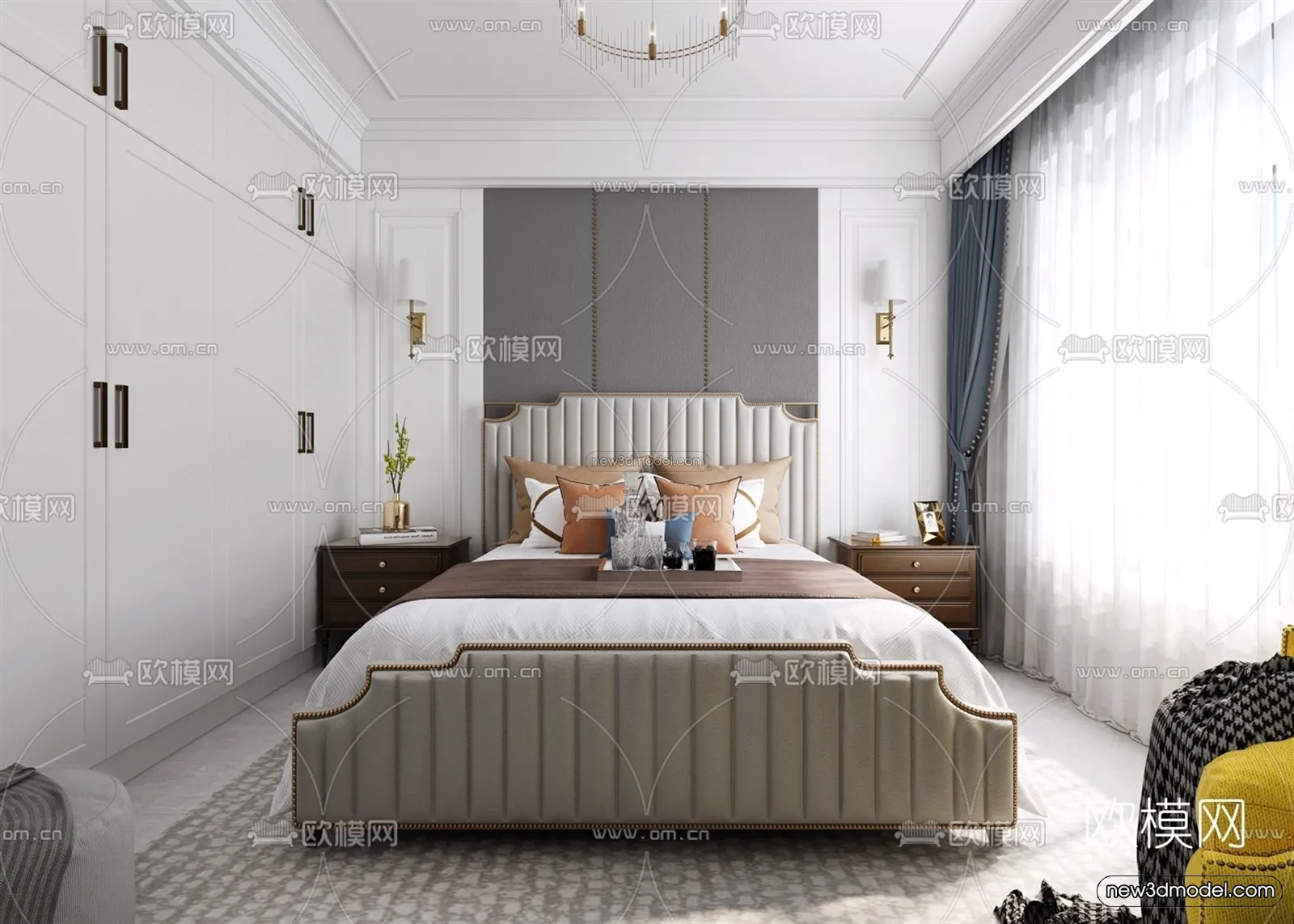 Luxury Style Interior 3D Blocks - Bedroom 3D Model - 203