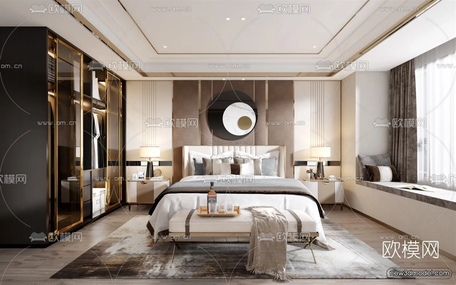 Luxury Style Interior 3D Blocks - Bedroom 3D Model - 210