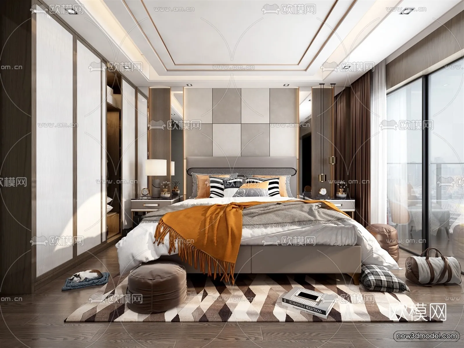 Luxury Style Interior 3D Blocks - Bedroom 3D Model - 211