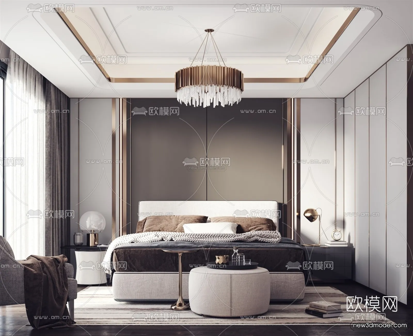 Luxury Style Interior 3D Blocks - Bedroom 3D Model - 212
