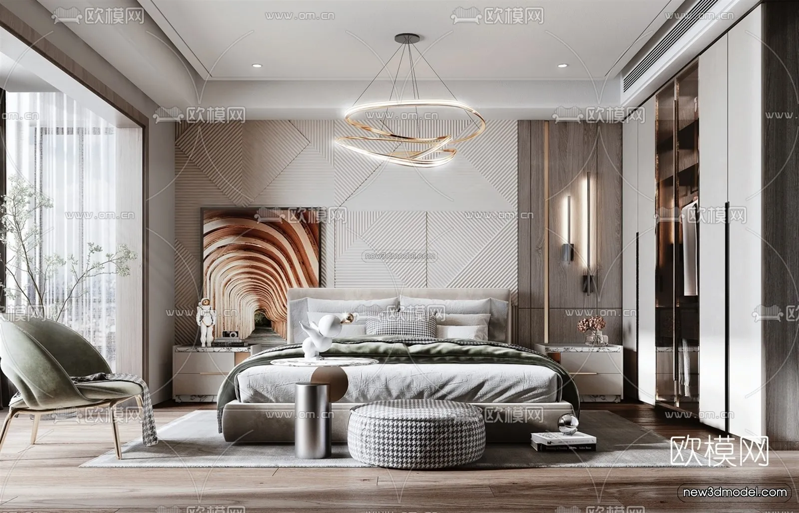 Luxury Style Interior 3D Blocks - Bedroom 3D Model - 213
