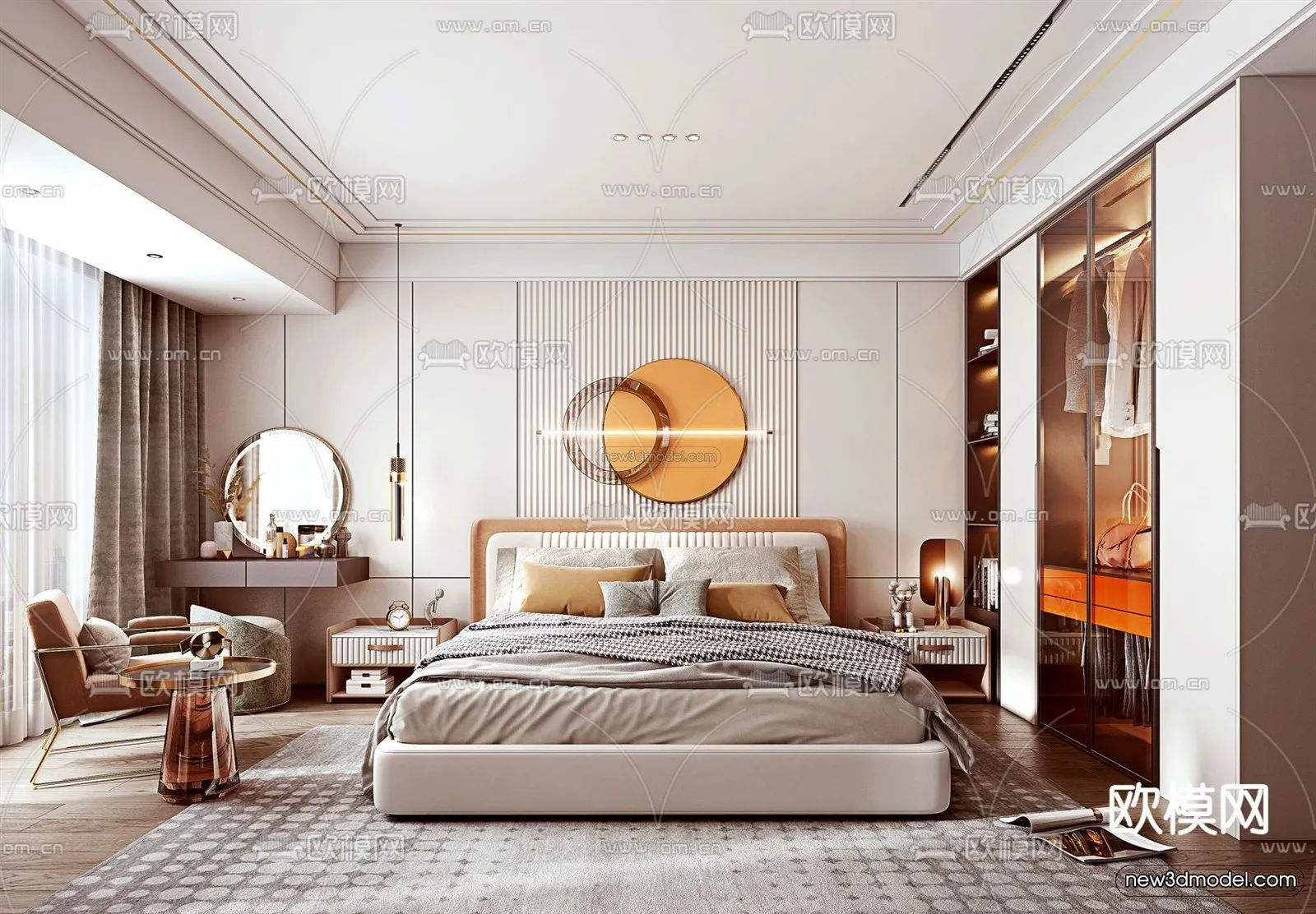Luxury Style Interior 3D Blocks - Bedroom 3D Model - 214