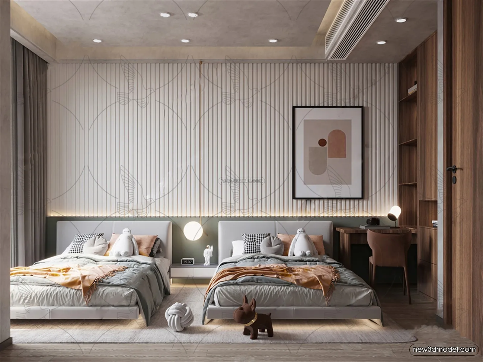 Luxury Style Interior 3D Blocks - Bedroom 3D Model - 217