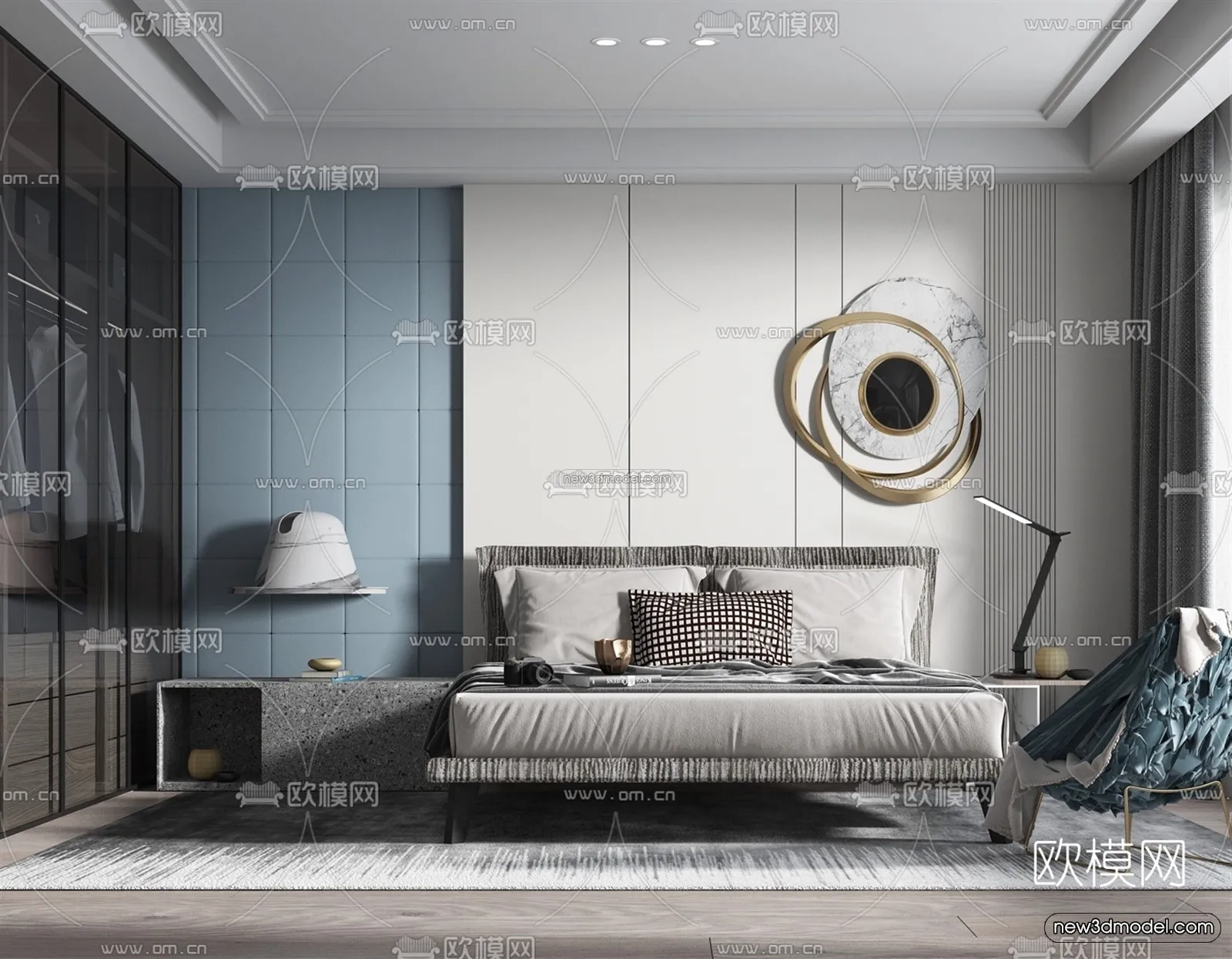 Luxury Style Interior 3D Blocks - Bedroom 3D Model - 219