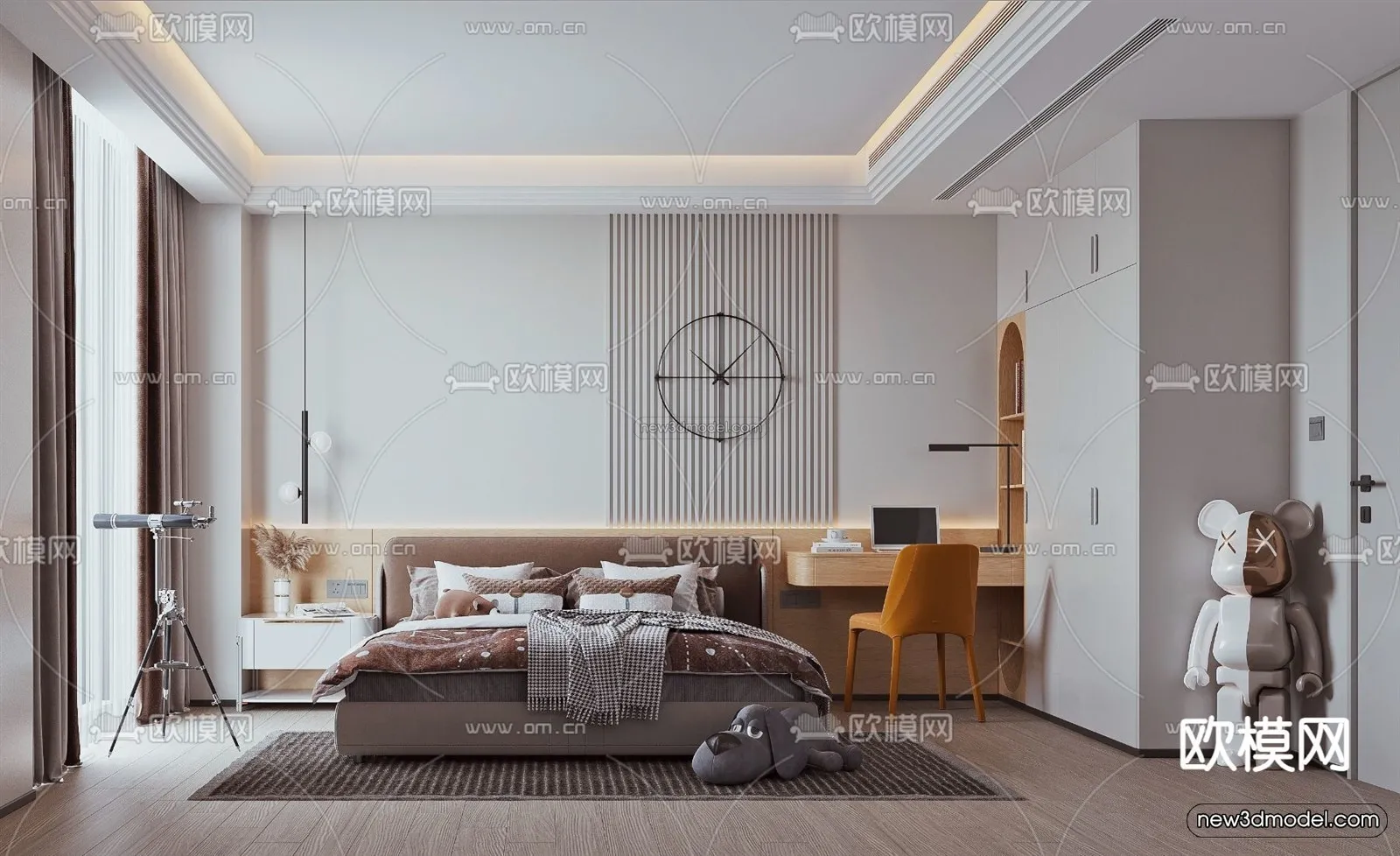 Luxury Style Interior 3D Blocks - Bedroom 3D Model - 220