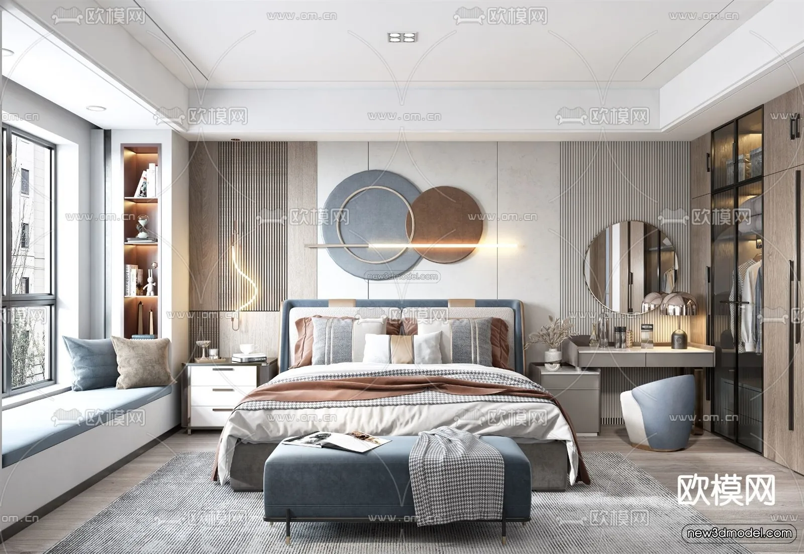 Luxury Style Interior 3D Blocks - Bedroom 3D Model - 221