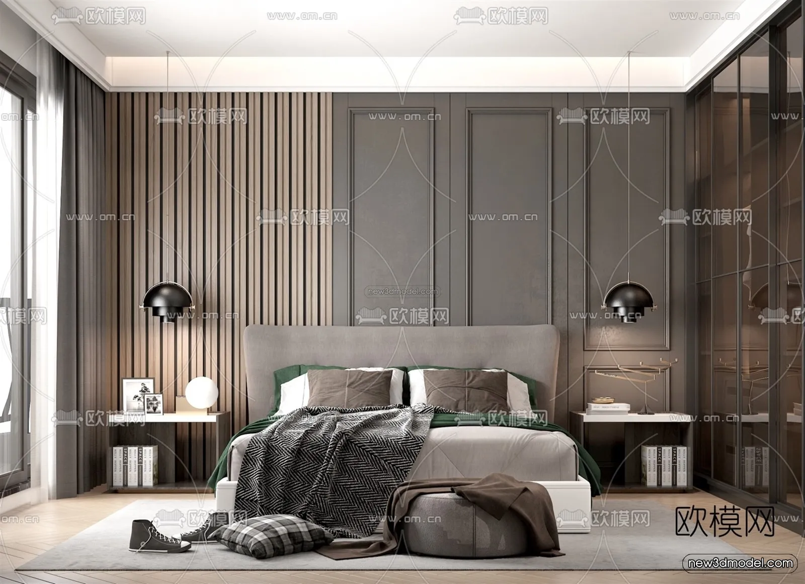 Luxury Style Interior 3D Blocks - Bedroom 3D Model - 227