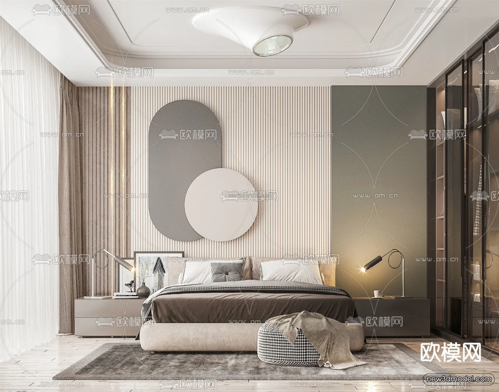 Luxury Style Interior 3D Blocks - Bedroom 3D Model - 230
