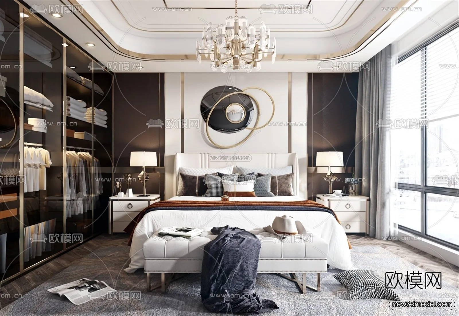 Luxury Style Interior 3D Blocks - Bedroom 3D Model - 237