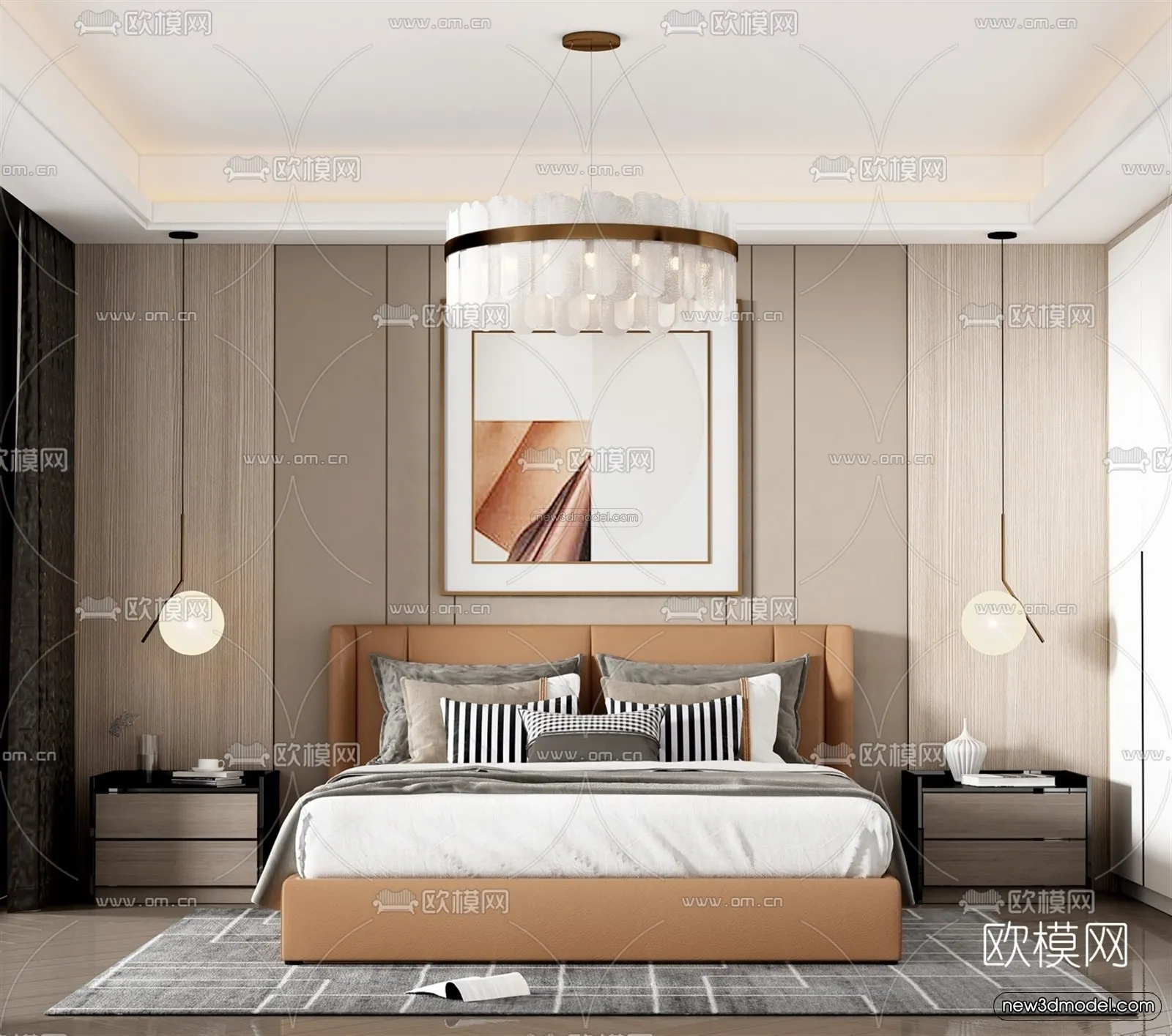 Luxury Style Interior 3D Blocks - Bedroom 3D Model - 241
