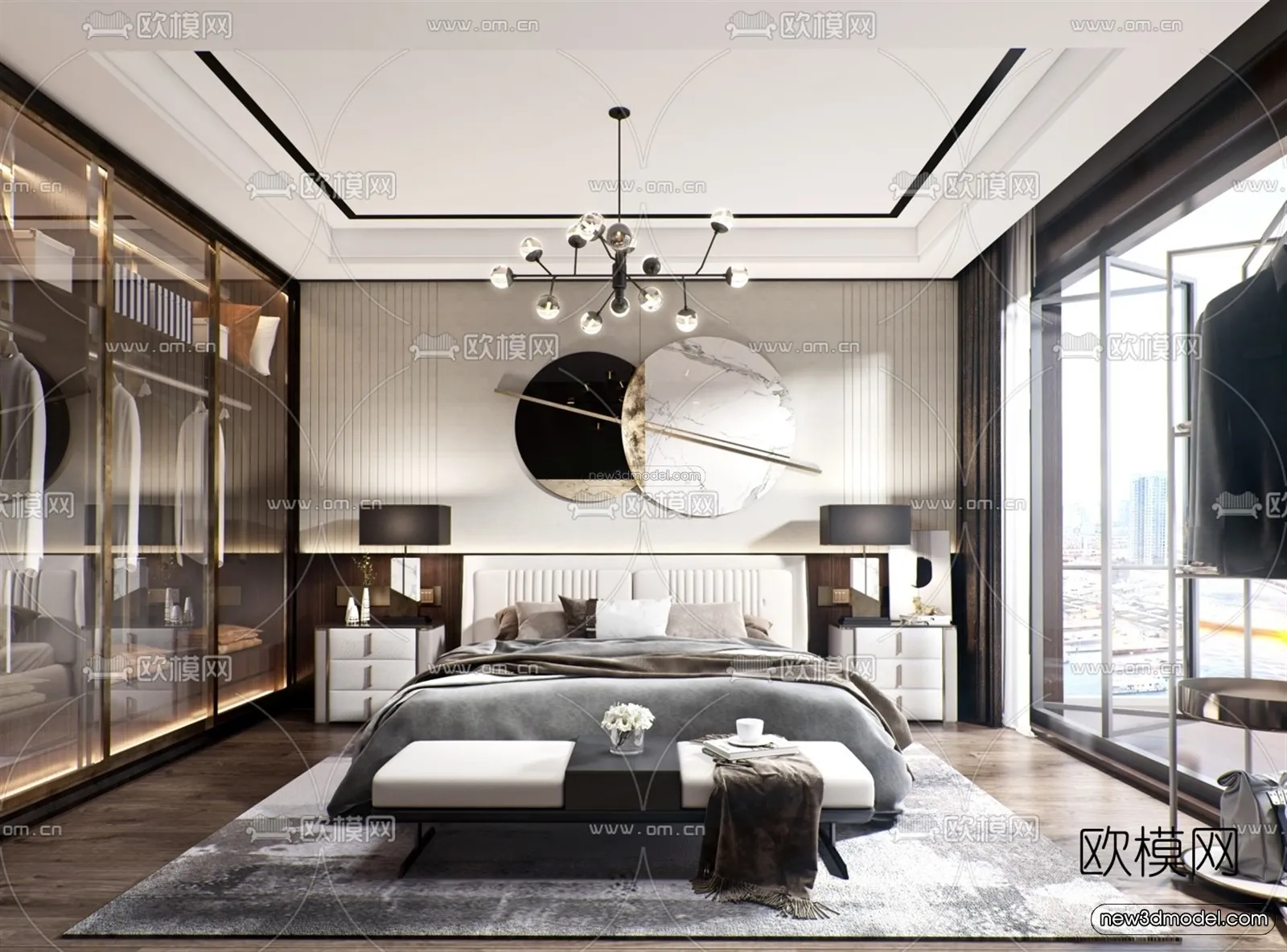Luxury Style Interior 3D Blocks - Bedroom 3D Model - 243