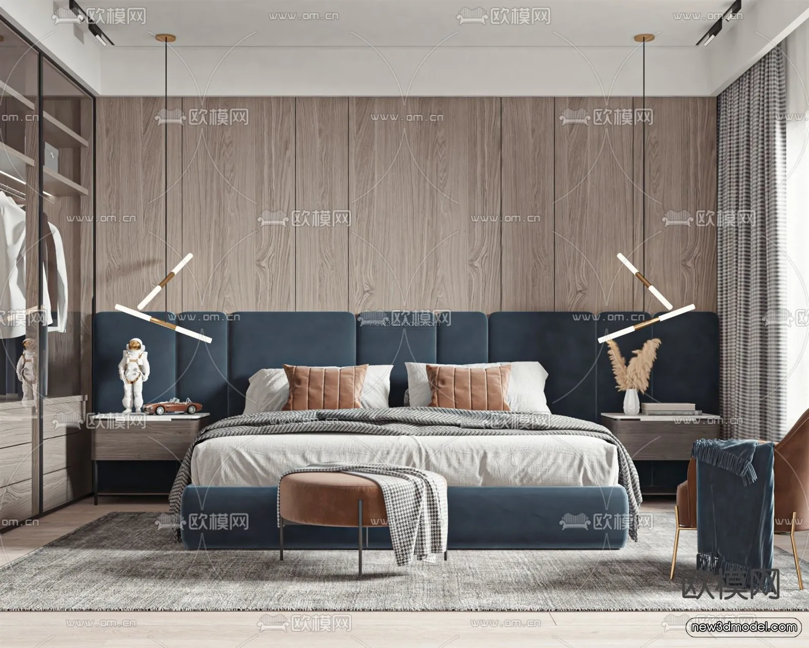 Luxury Style Interior 3D Blocks - Bedroom 3D Model - 245