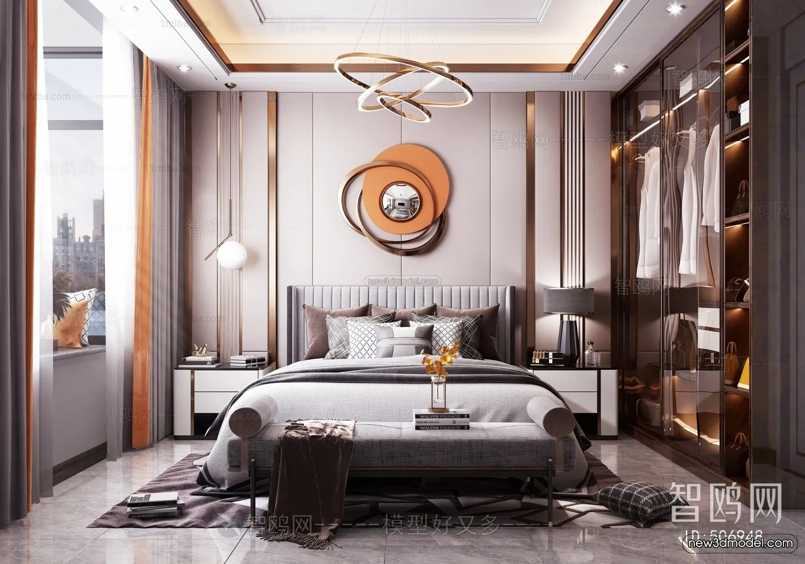 Luxury Style Interior 3D Blocks - Bedroom 3D Model - 247