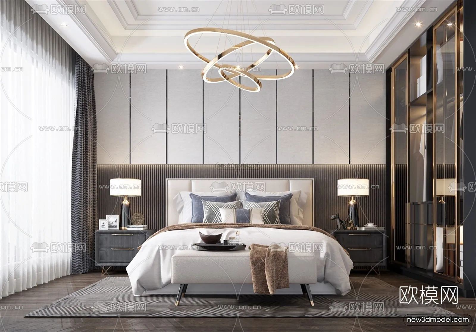 Luxury Style Interior 3D Blocks - Bedroom 3D Model - 248