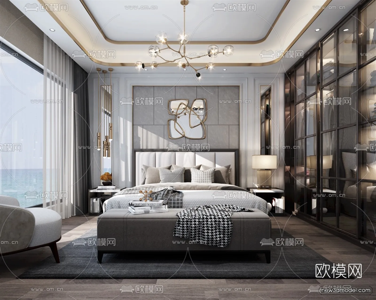 Luxury Style Interior 3D Blocks - Bedroom 3D Model - 251