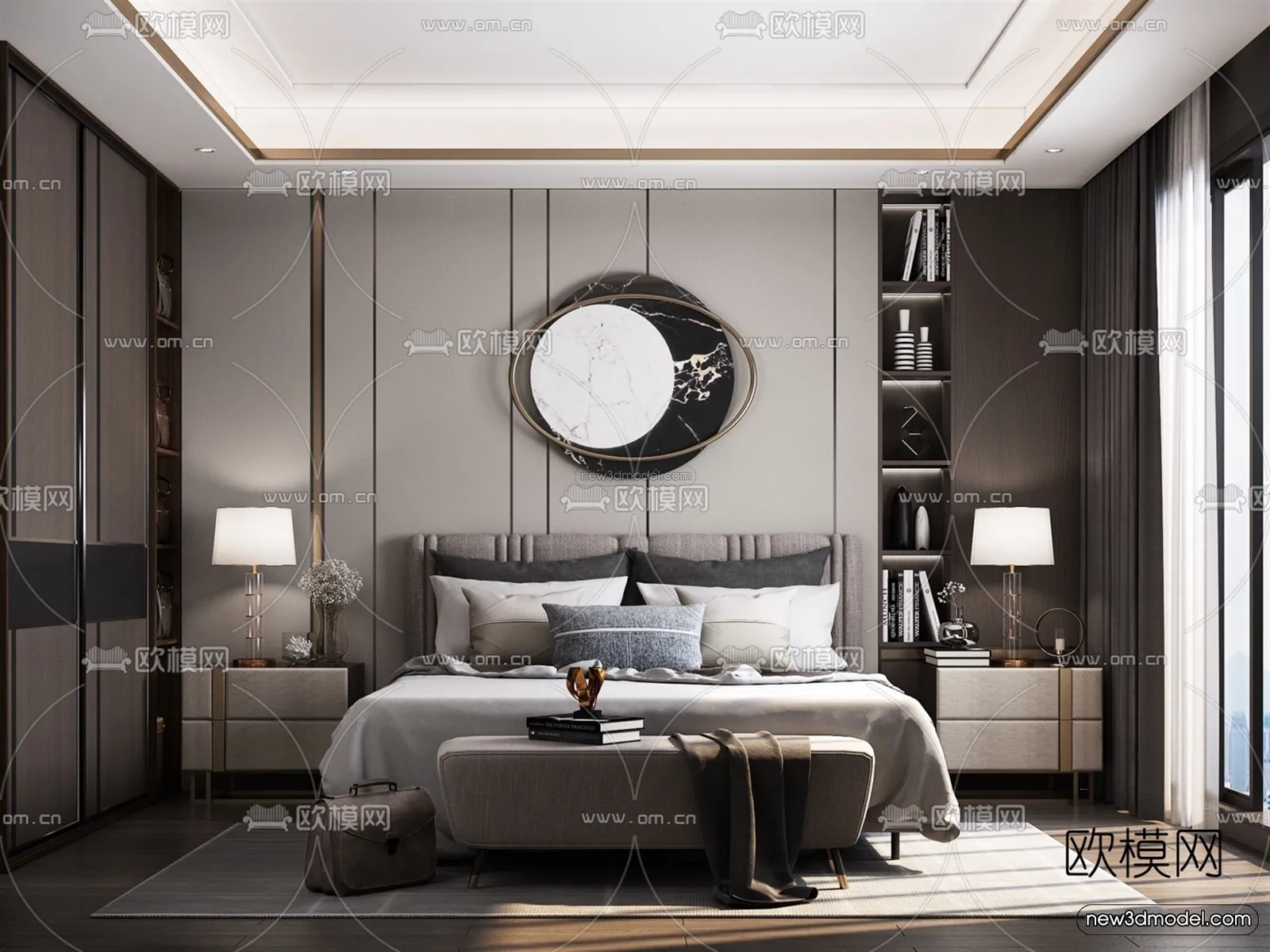 Luxury Style Interior 3D Blocks - Bedroom 3D Model - 253