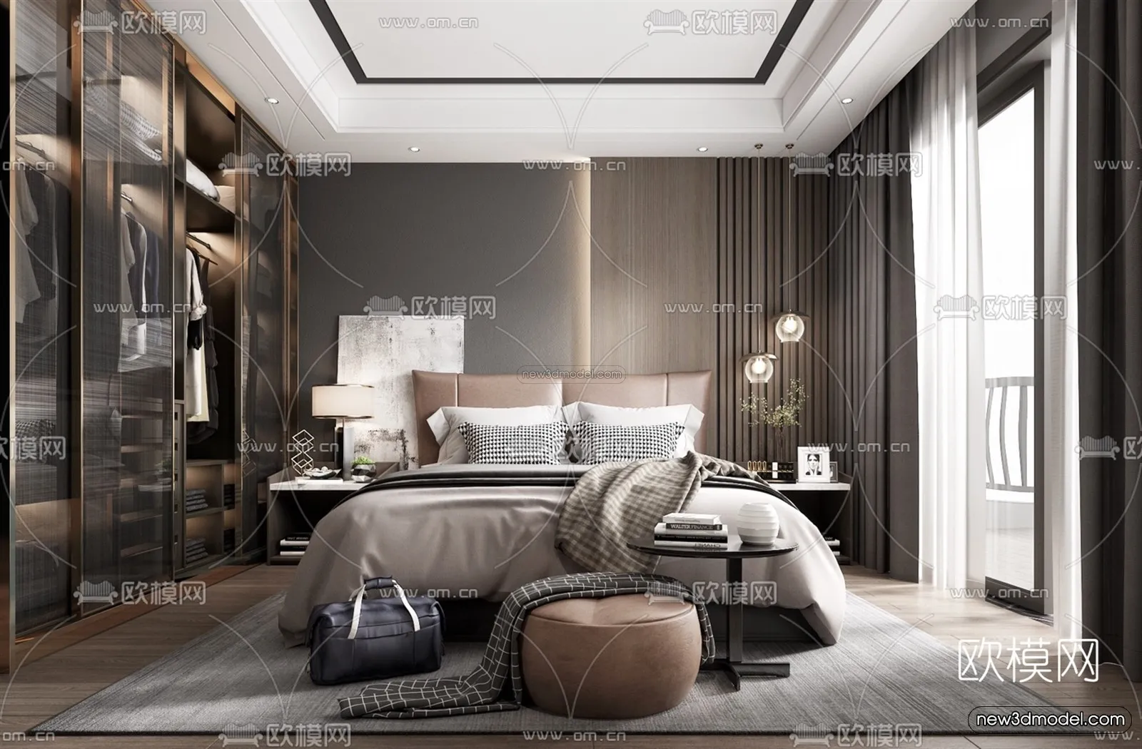 Luxury Style Interior 3D Blocks - Bedroom 3D Model - 254