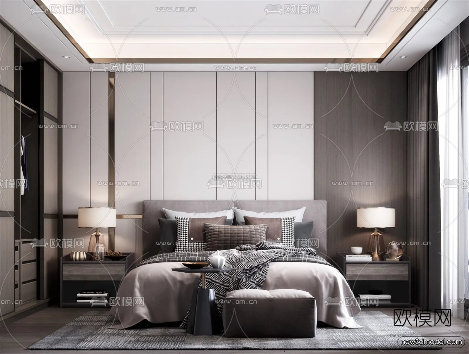 Luxury Style Interior 3D Blocks - Bedroom 3D Model - 256