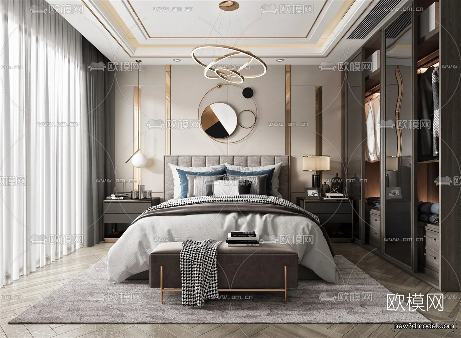 Luxury Style Interior 3D Blocks - Bedroom 3D Model - 257