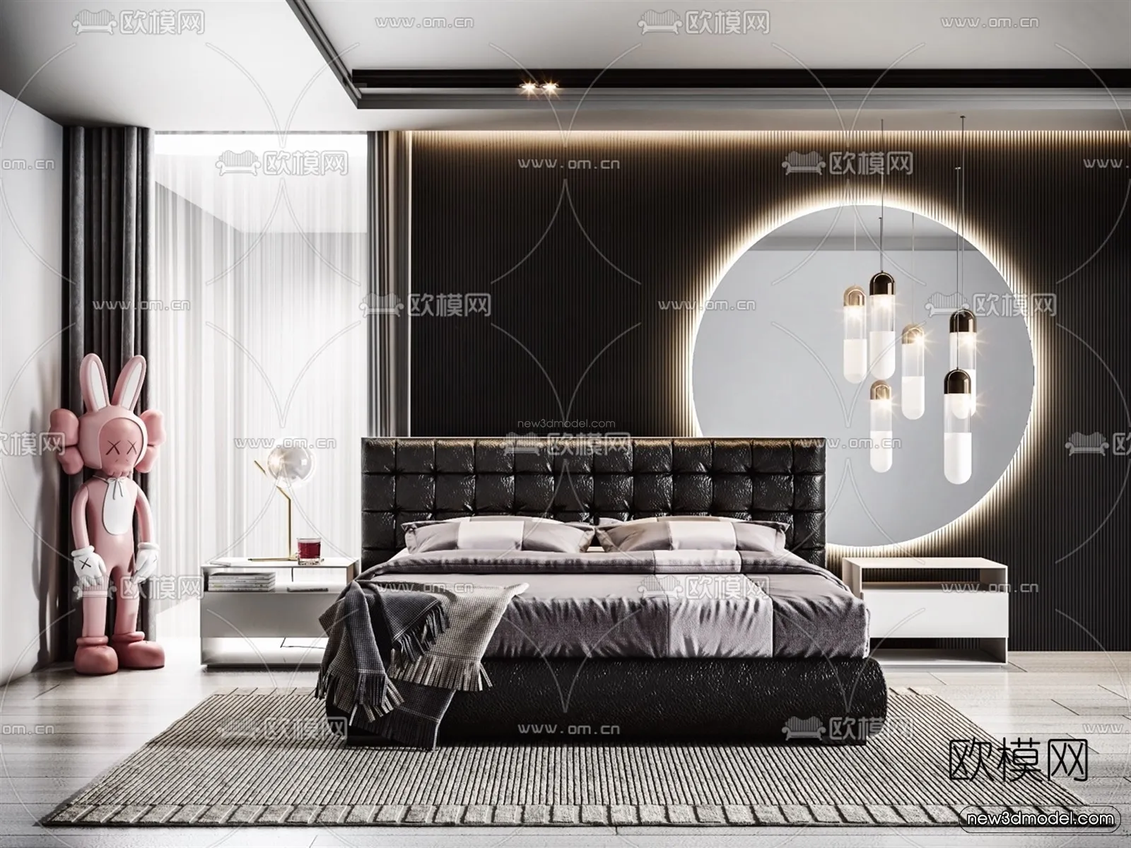 Luxury Style Interior 3D Blocks - Bedroom 3D Model - 258
