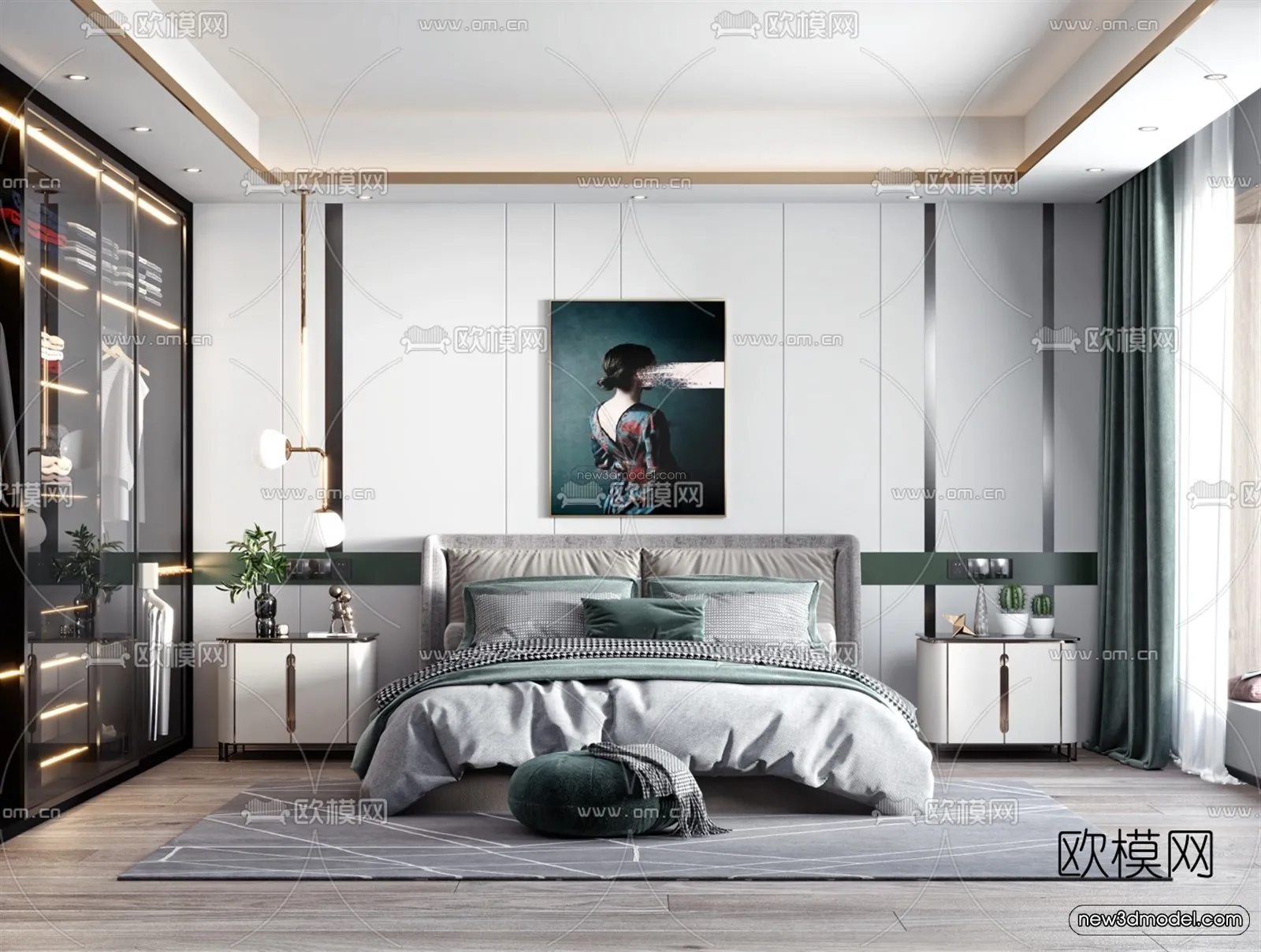 Luxury Style Interior 3D Blocks - Bedroom 3D Model - 265