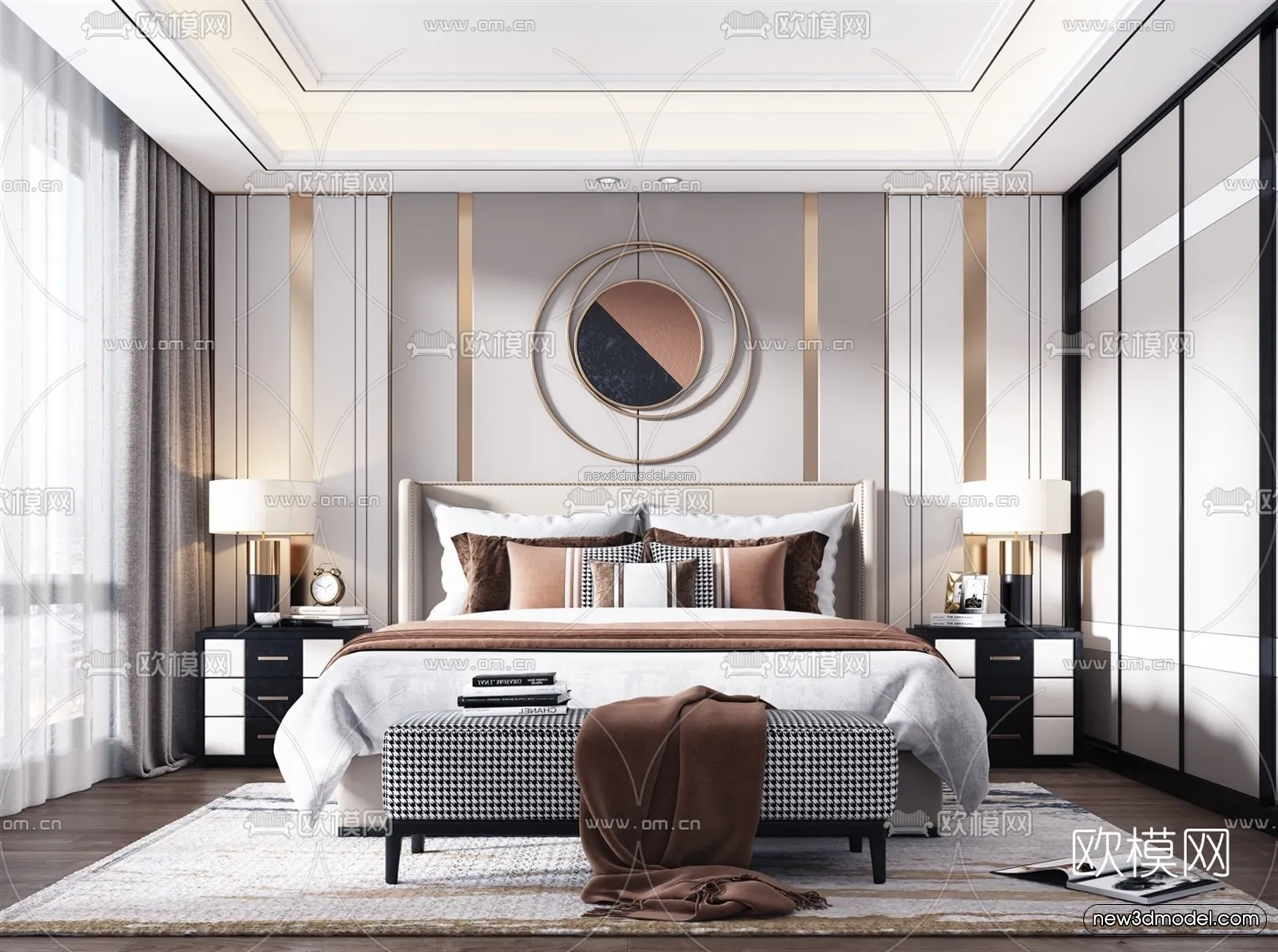 Luxury Style Interior 3D Blocks - Bedroom 3D Model - 266