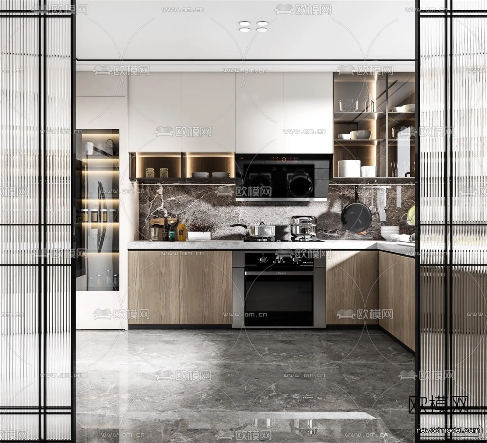 Luxury Style Interior 3D Blocks - Kitchen 3D Model - 274