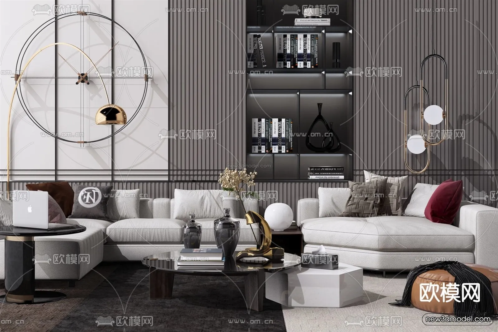 Luxury Style Interior 3D Blocks - Living Room 3D Model - 013