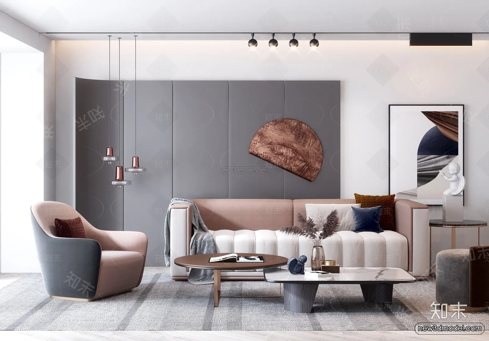 Luxury Style Interior 3D Blocks - Living Room 3D Model - 017