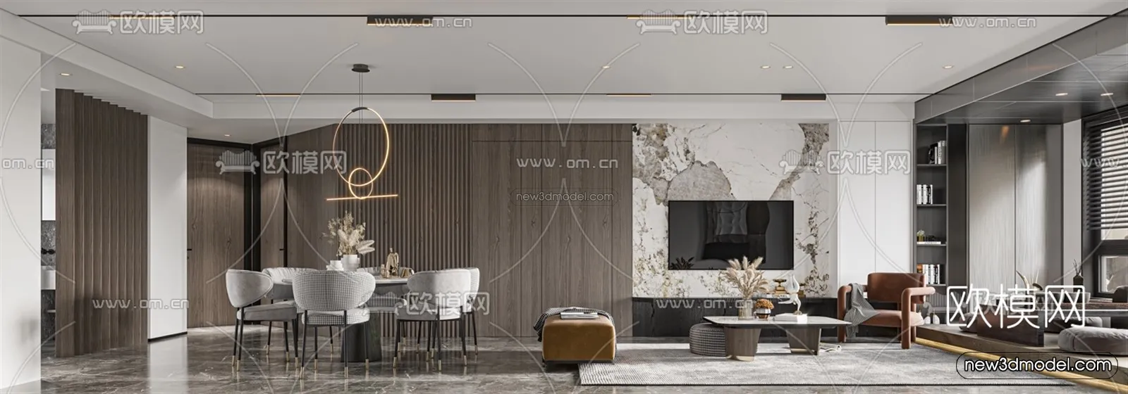 Luxury Style Interior 3D Blocks - Living Room 3D Model - 021