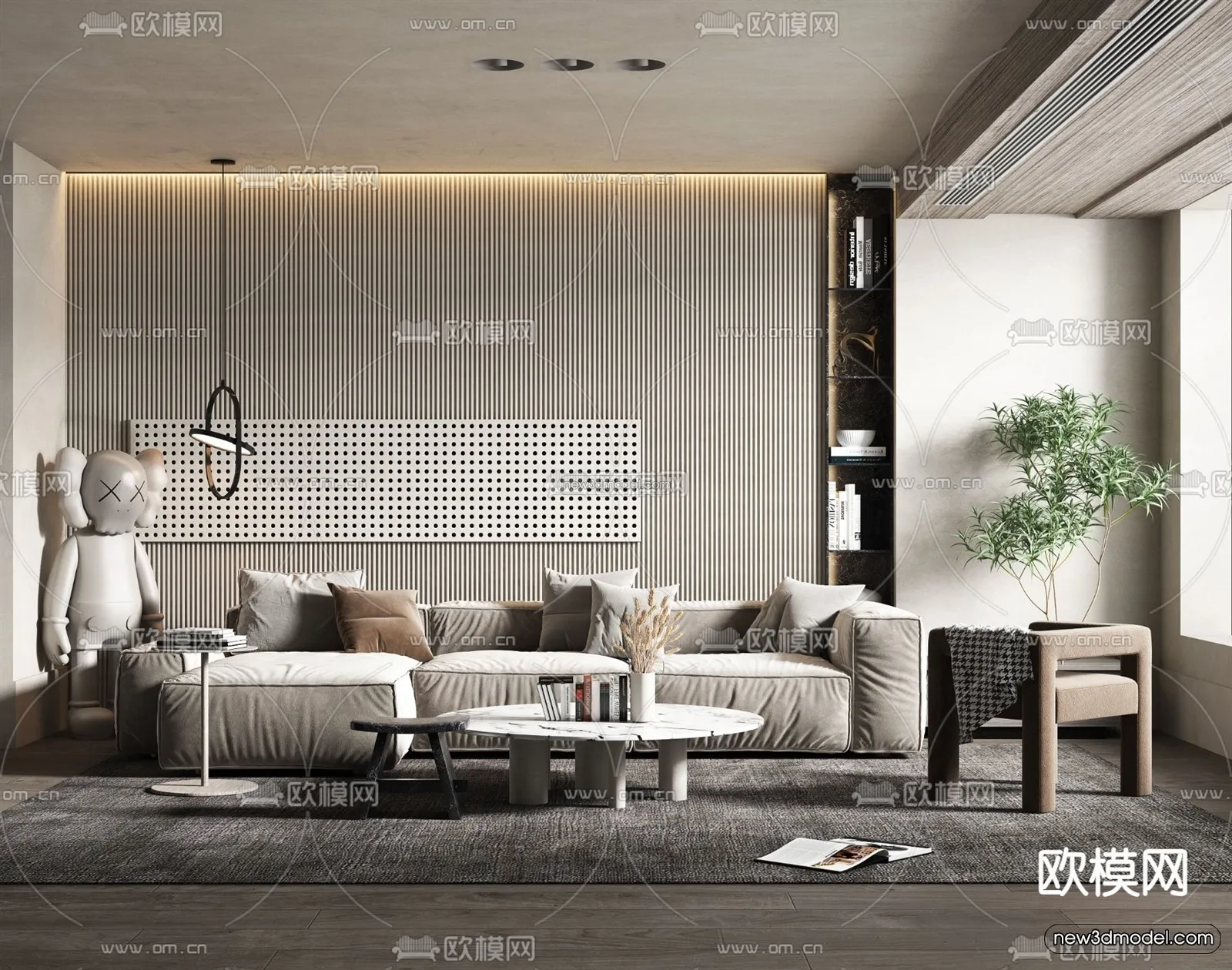 Luxury Style Interior 3D Blocks - Living Room 3D Model - 022