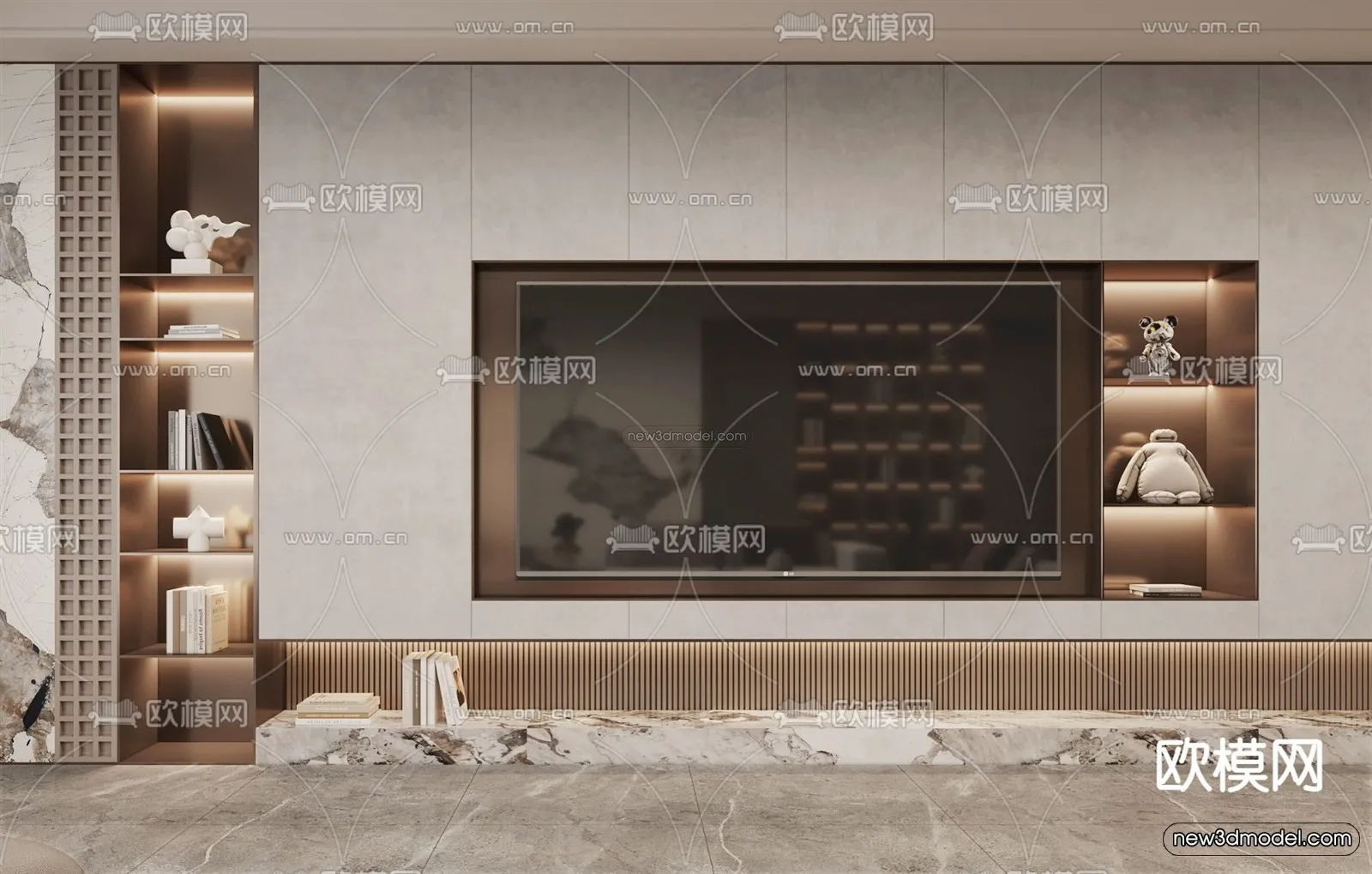 Luxury Style Interior 3D Blocks - Living Room 3D Model - 032