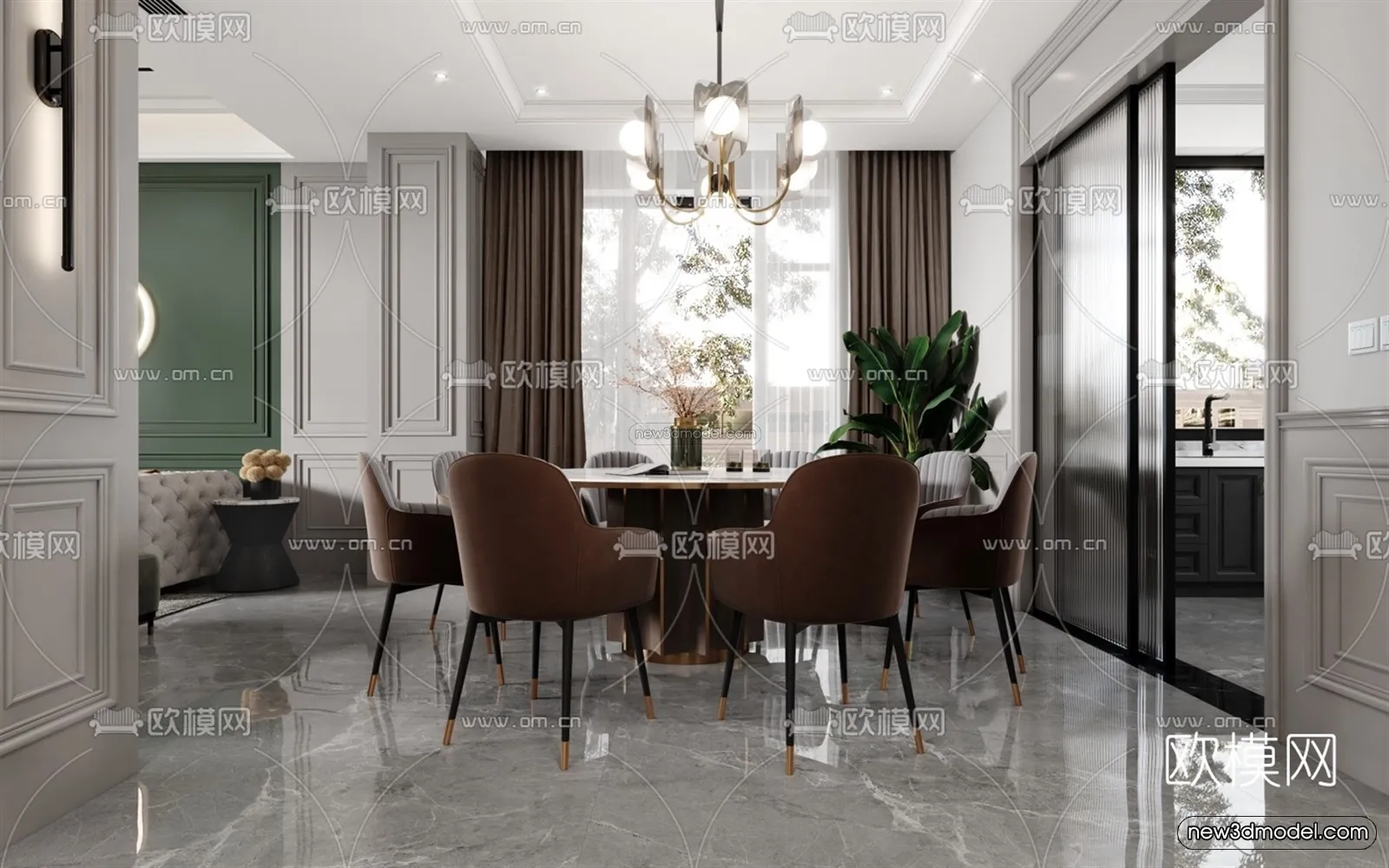 Luxury Style Interior 3D Blocks - Living Room 3D Model - 039