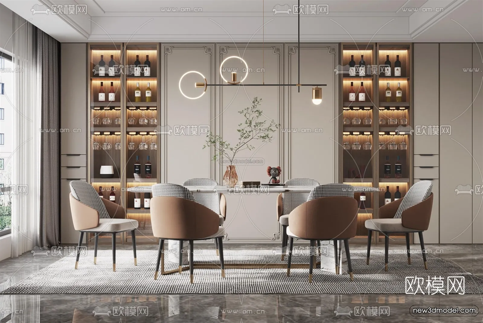 Luxury Style Interior 3D Blocks - Living Room 3D Model - 047