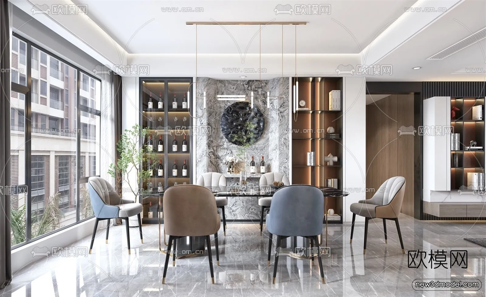 Luxury Style Interior 3D Blocks - Living Room 3D Model - 052