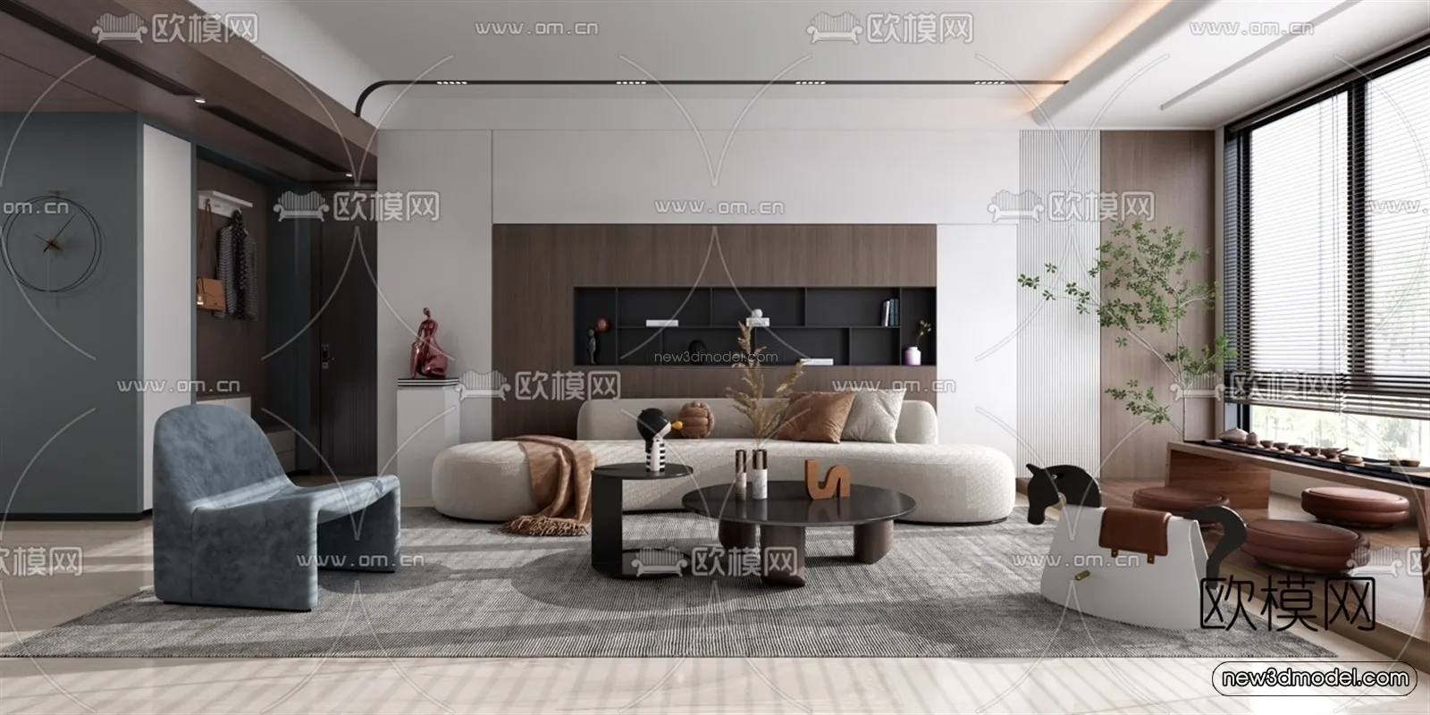 Luxury Style Interior 3D Blocks - Living Room 3D Model - 053