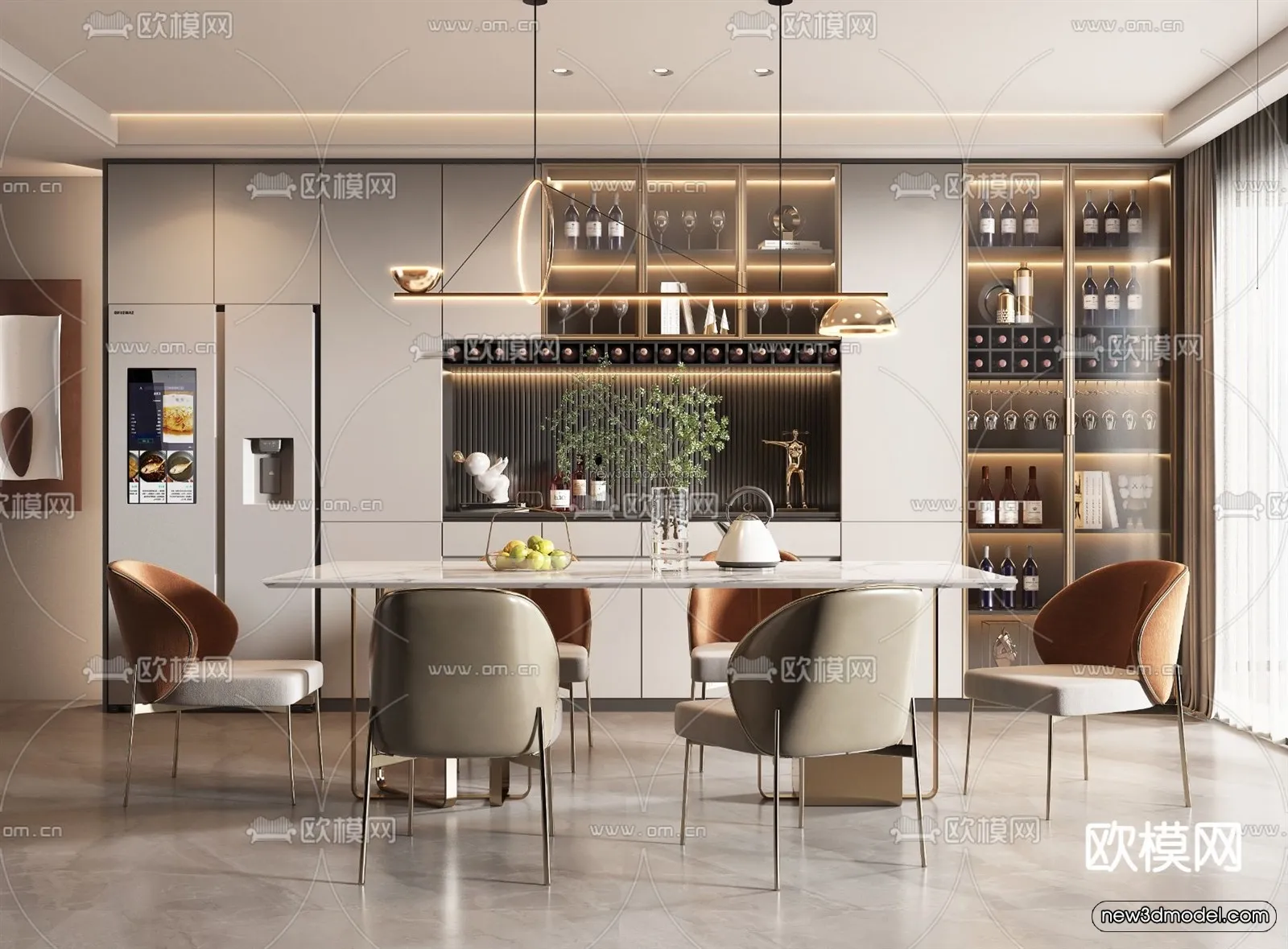 Luxury Style Interior 3D Blocks - Living Room 3D Model - 055