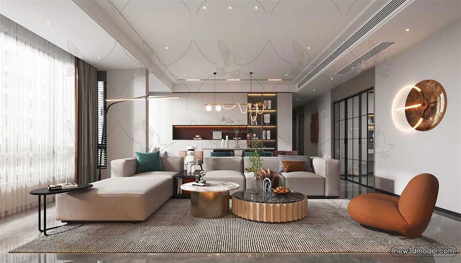 Luxury Style Interior 3D Blocks - Living Room 3D Model - 061