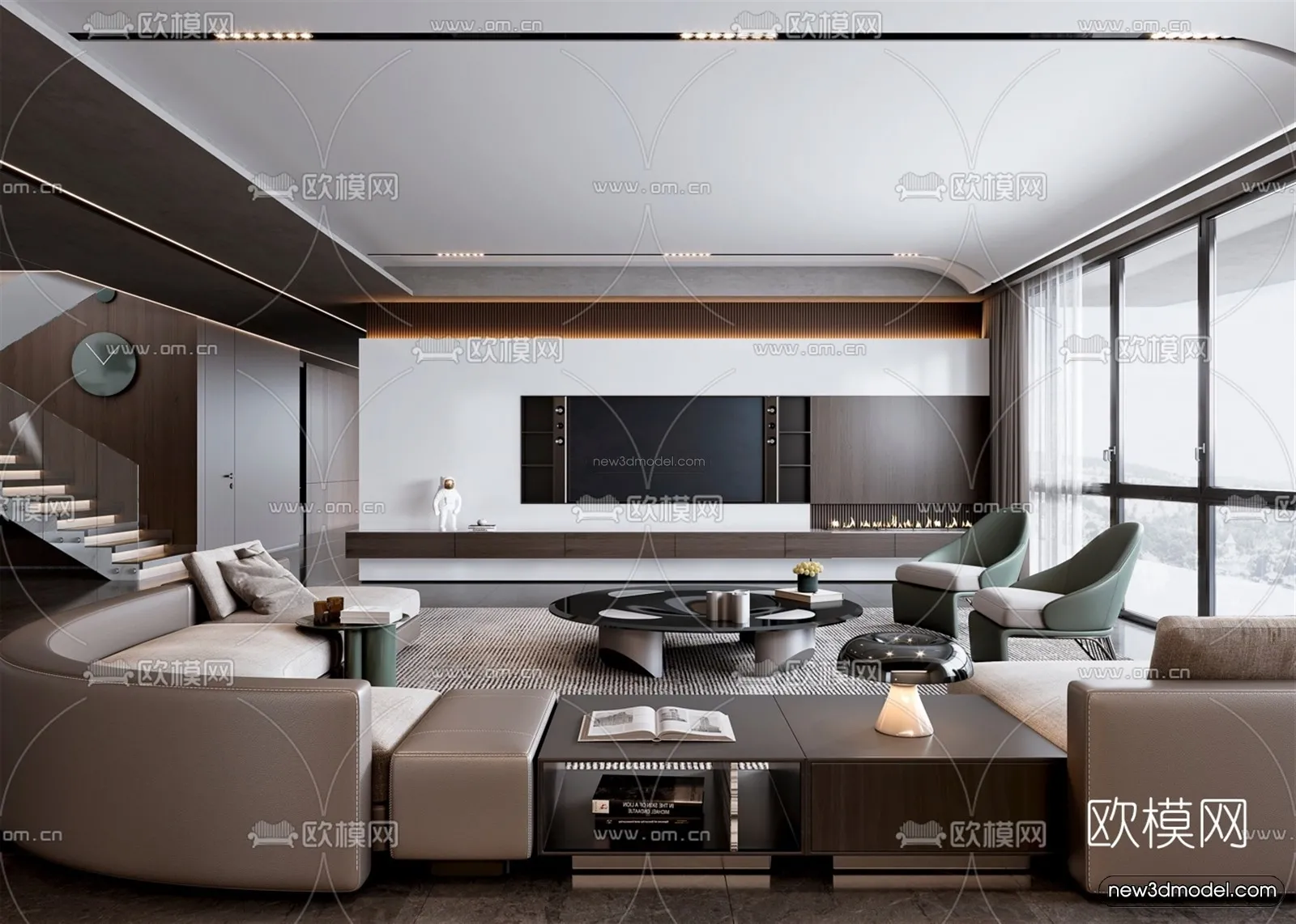 Luxury Style Interior 3D Blocks - Living Room 3D Model - 062