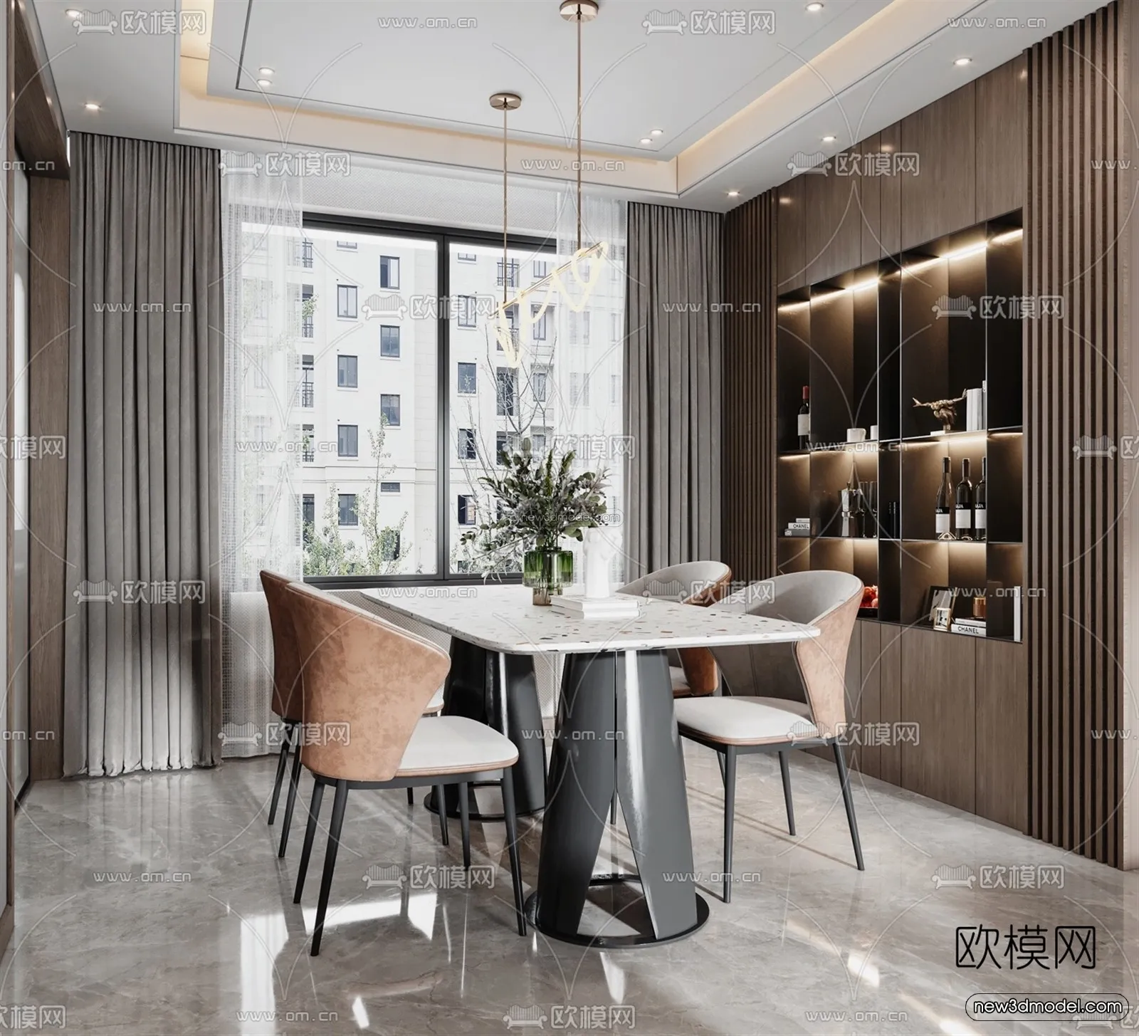 Luxury Style Interior 3D Blocks - Living Room 3D Model - 063