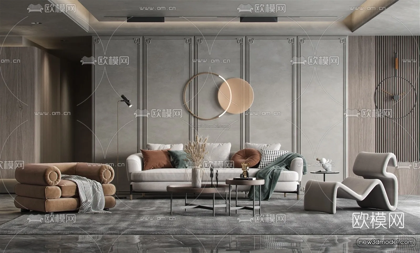 Luxury Style Interior 3D Blocks - Living Room 3D Model - 065